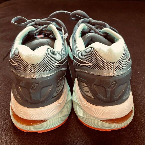 NEW Asics GEL NIMBUS 19 Womens Grey Seafoam Coral - Picture 12 of 14